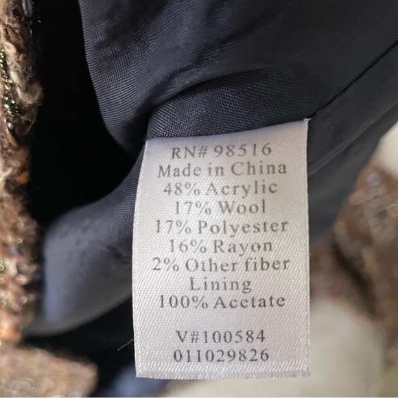 Coldwater Creek Wool Blend Old Money Designer Vibes Tweed Look Blazer Jacket - Picture 7 of 14